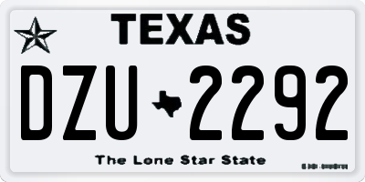 TX license plate DZU2292