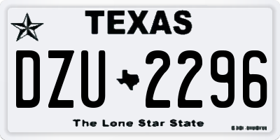 TX license plate DZU2296