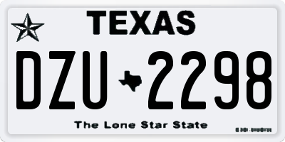 TX license plate DZU2298