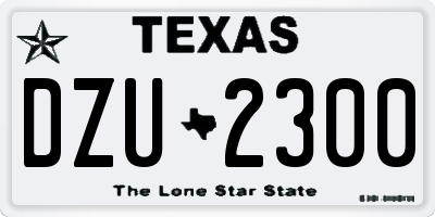 TX license plate DZU2300
