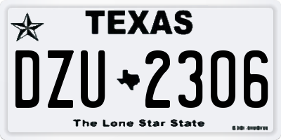 TX license plate DZU2306