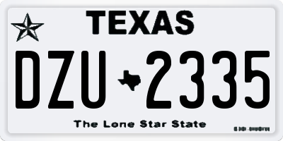 TX license plate DZU2335