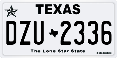 TX license plate DZU2336