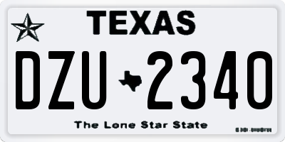 TX license plate DZU2340
