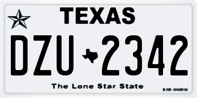 TX license plate DZU2342