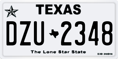 TX license plate DZU2348