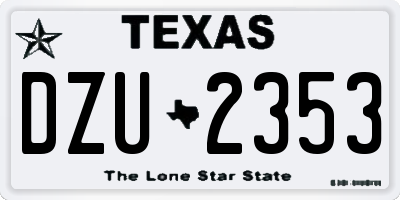 TX license plate DZU2353