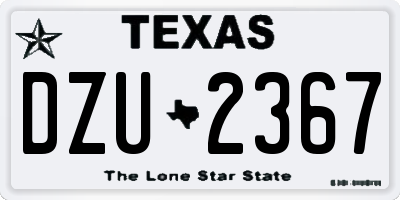 TX license plate DZU2367
