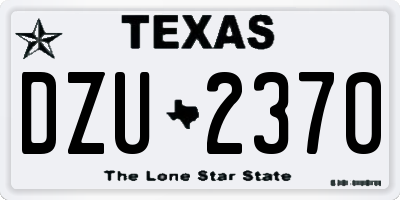 TX license plate DZU2370