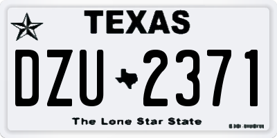 TX license plate DZU2371