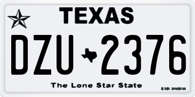 TX license plate DZU2376