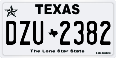 TX license plate DZU2382