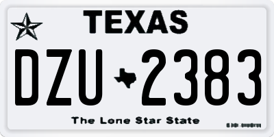 TX license plate DZU2383