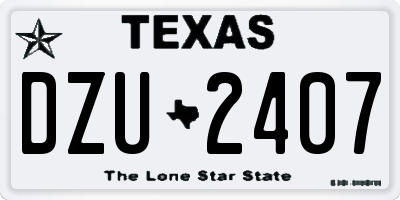 TX license plate DZU2407