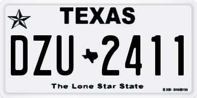 TX license plate DZU2411