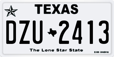 TX license plate DZU2413