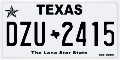 TX license plate DZU2415
