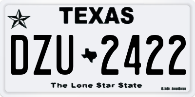 TX license plate DZU2422