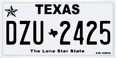 TX license plate DZU2425