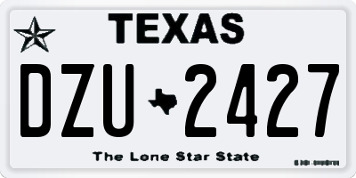 TX license plate DZU2427