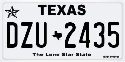 TX license plate DZU2435