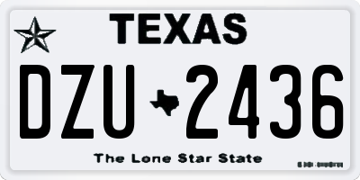 TX license plate DZU2436