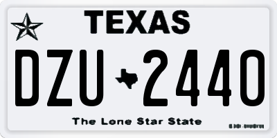 TX license plate DZU2440