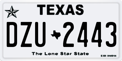 TX license plate DZU2443