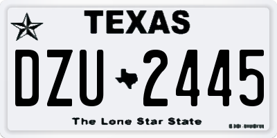 TX license plate DZU2445