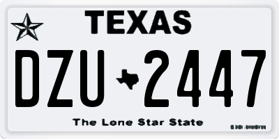 TX license plate DZU2447