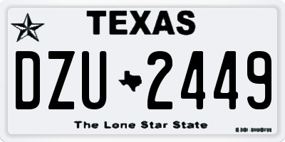 TX license plate DZU2449