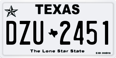 TX license plate DZU2451