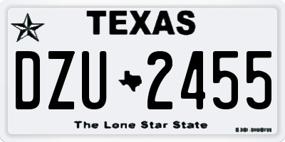 TX license plate DZU2455