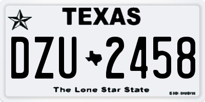 TX license plate DZU2458