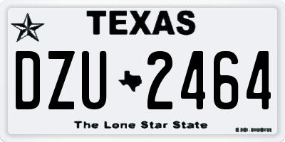 TX license plate DZU2464