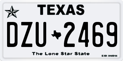 TX license plate DZU2469