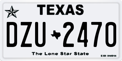 TX license plate DZU2470