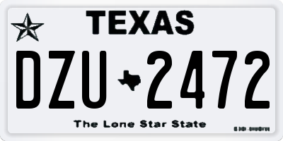 TX license plate DZU2472