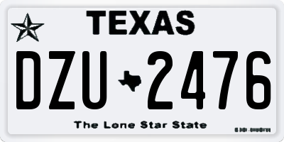 TX license plate DZU2476