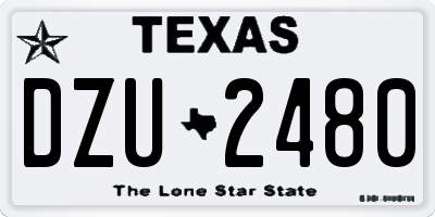 TX license plate DZU2480