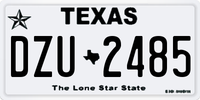 TX license plate DZU2485