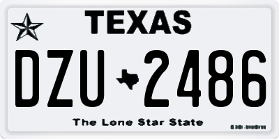 TX license plate DZU2486