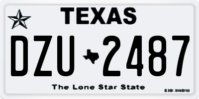 TX license plate DZU2487
