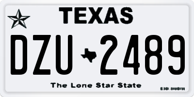 TX license plate DZU2489