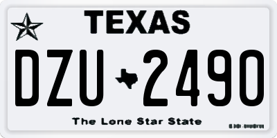 TX license plate DZU2490