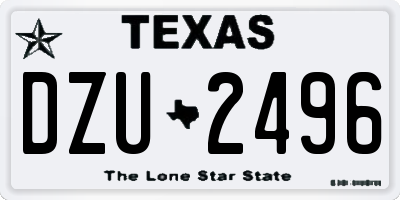 TX license plate DZU2496