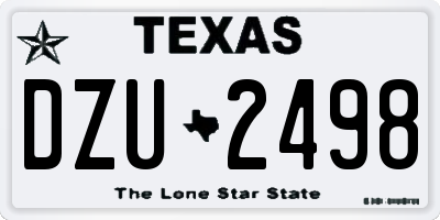 TX license plate DZU2498