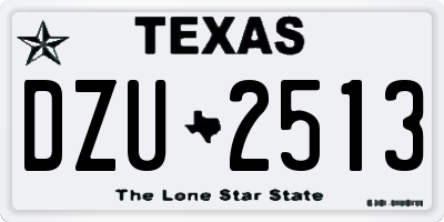 TX license plate DZU2513