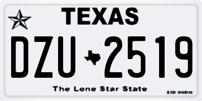 TX license plate DZU2519