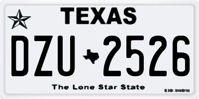 TX license plate DZU2526